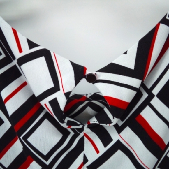 Calvin Klein Vegan Polyester Spandex Career Early 2000's Y2K Graphic Top L - Picture 4 of 6